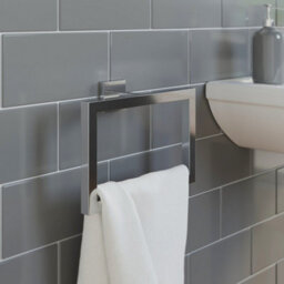 Affine Bathroom Accessories Set Toilet Roll Holder Towel Ring Tumbler Robe Hook Chrome - thumbnail 3