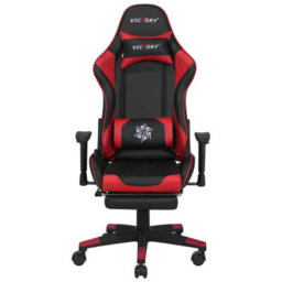 Beliani Gaming Chair Victory Faux Leather Red - thumbnail 4