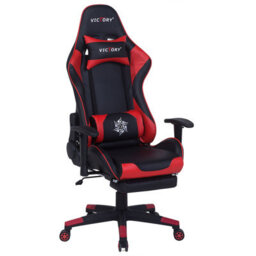 Beliani Gaming Chair Victory Faux Leather Red - thumbnail 1
