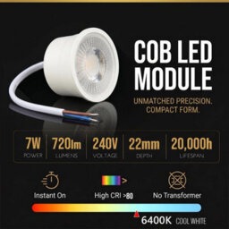 Led Spot Lights Ceiling Cool White 6400K Recessed Downlight Ultra Flat 7W 720Lm 230V Bulb Lights 10 Pack - thumbnail 3