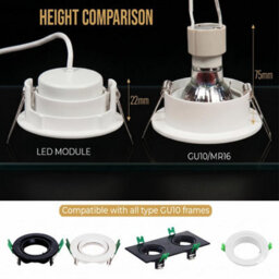 Led Spot Lights Ceiling Cool White 6400K Recessed Downlight Ultra Flat 7W 720Lm 230V Bulb Lights 10 Pack - thumbnail 2