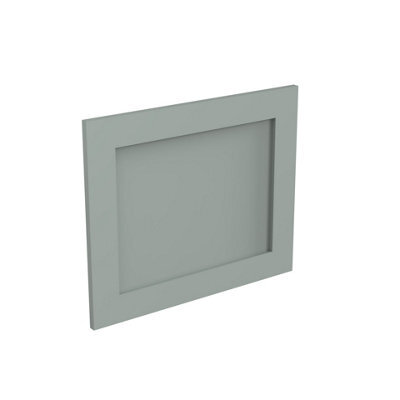 Kitchen Kit Sage Green Matt Shaker Door Integrated Extractor Door Flatpack Unit - 490X596mm - image 1