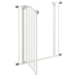 Pawhut 74-80Cm Adjustable Metal Pet Gate Safety Barrier W/ Auto-Close Door White - thumbnail 8