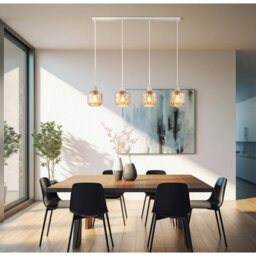 Luminosa Lighting Luminosa Antonio Bar Pendant Ceiling Light Matt Beige 4X E27 - thumbnail 2