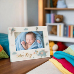 Happy Homewares Baby Boy Baby Picture Frame With Duck Egg Blue Elephant And Hearts - thumbnail 5