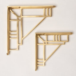 Brass bee Solid Brass Camden Shelf Brackets - Satin Brass 205mm X 205mm - Large - thumbnail 2