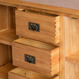Surrey Oak 3 Drawer Sideboard Fully Assembled - By Roseland Furniture - thumbnail 8