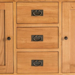 Surrey Oak 3 Drawer Sideboard Fully Assembled - By Roseland Furniture - thumbnail 9