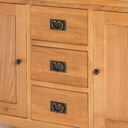 Surrey Oak 3 Drawer Sideboard Fully Assembled - By Roseland Furniture - thumbnail 6