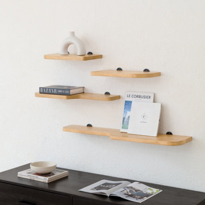 MH London Dale Solid Wood Set Of 4 Wall Mounted Floating Shelves - image 1