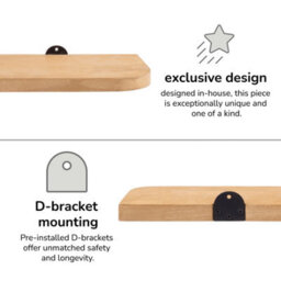 MH London Dale Solid Wood Set Of 4 Wall Mounted Floating Shelves - thumbnail 6