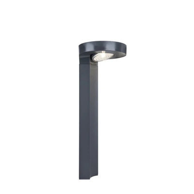 Lutec Diso Grey Solar Led Bollard Light Adjustable Head 200 Lumens Outdoor Pathway Lighting - image 1