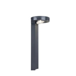 Lutec Diso Grey Solar Led Bollard Light Adjustable Head 200 Lumens Outdoor Pathway Lighting - thumbnail 1
