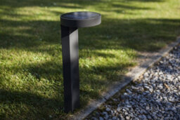 Lutec Diso Grey Solar Led Bollard Light Adjustable Head 200 Lumens Outdoor Pathway Lighting - thumbnail 2