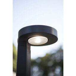 Lutec Diso Grey Solar Led Bollard Light Adjustable Head 200 Lumens Outdoor Pathway Lighting - thumbnail 3