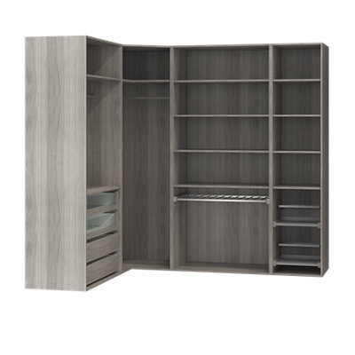 GoodHome Atomia Freestanding Grey Oak Effect Chipboard Wardrobe, Clothing & Shoes Organiser (H)2250mm (W)3800mm (D)580mm - image 1