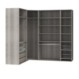 GoodHome Atomia Freestanding Grey Oak Effect Chipboard Wardrobe, Clothing & Shoes Organiser (H)2250mm (W)3800mm (D)580mm - thumbnail 1