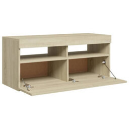 Walplus Tv Cabinet With Led Lights Sonoma Oak 90X35X40 Cm - thumbnail 8