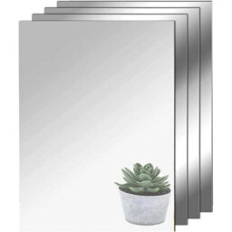 4X Self Adhesive Acrylic Mirror Tiles Thickened Wall Mirror Stickers - thumbnail 4