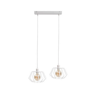Luminosa Lighting Luminosa Luna Bar Pendant Ceiling Light White, 53Cm, 2X E27