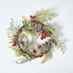 Homescapes Artificial Wreath With Berries And Pinecones, 18 Inches - thumbnail 4
