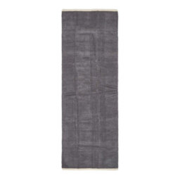 Homescapes Dark Grey 100% Cotton Plain Chenille Rug With Natural Trim, 66 X 200 Cm - thumbnail 2