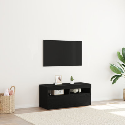 Walplus Tv Cabinet Black 90 X 35 X 40 Cm Engineered Wood - image 1