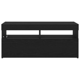 Walplus Tv Cabinet Black 90 X 35 X 40 Cm Engineered Wood - thumbnail 7