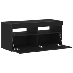 Walplus Tv Cabinet Black 90 X 35 X 40 Cm Engineered Wood - thumbnail 4