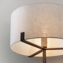 Anson Lighting Hatton Brushed Bronze With Natural Linen Shade Classic Style 1 Light Floor Light - thumbnail 3
