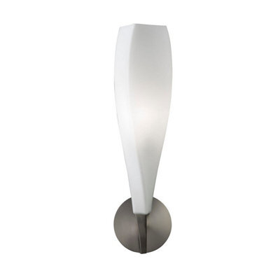Luminosa Lighting Luminosa Neo Wall Lamp Switched 1 Light E27, Satin Nickel/frosted White Glass - image 1