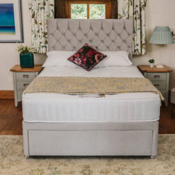 Divan Base Direct Florence Supreme Comfort Sprung Divan Bed Set 5Ft King 4 Drawers  Continental - Plush Light Silver - thumbnail 3
