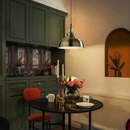 Vintage Green Brass Pendant Lamp Retro Industrial Metal Shade With Bulb Guard - thumbnail 4