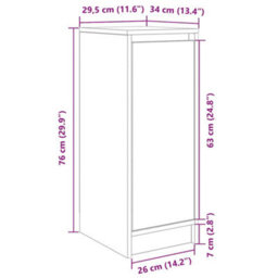 Vidaxl Shoe Cabinet Old Wood 29.5X34X76 Cm Engineered Wood - thumbnail 3