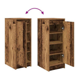 Vidaxl Shoe Cabinet Old Wood 29.5X34X76 Cm Engineered Wood - thumbnail 9