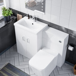 Nes Home 600mm Floor Standing White Vanity, Ceramic Basin, Btw Toilet With Uf Seat & Wc Unit - thumbnail 3