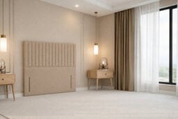 "Nexus Amalfi Plush Divan, Pebble, 54"" Headboard, No Drawers, Open Coil Mattress, Small Double" - thumbnail 6