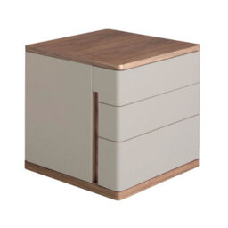 Angel Cerda Stylish Grey Wood And Walnut Bedside Table For Modern Bedrooms - thumbnail 1