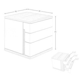 Angel Cerda Stylish Grey Wood And Walnut Bedside Table For Modern Bedrooms - thumbnail 7