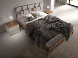 Angel Cerda Stylish Grey Wood And Walnut Bedside Table For Modern Bedrooms - thumbnail 5