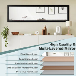 Costway Full Length Mirror Full Body Dressing Mirror Door Over The Door & Wall Hanging - thumbnail 7