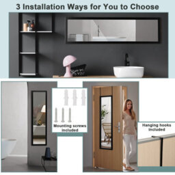 Costway Full Length Mirror Full Body Dressing Mirror Door Over The Door & Wall Hanging - thumbnail 6
