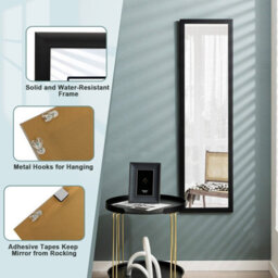 Costway Full Length Mirror Full Body Dressing Mirror Door Over The Door & Wall Hanging - thumbnail 8