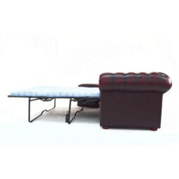 Chesterfield 3 Seater Sofabed Antique Oxblood Red Real Leather In Classic Style - thumbnail 4