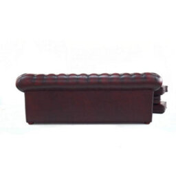Chesterfield 3 Seater Sofabed Antique Oxblood Red Real Leather In Classic Style - thumbnail 6