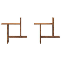 Walplus Wall Shelves 2 Pcs Old Wood 50X12X50 Cm Engineered Wood - thumbnail 4