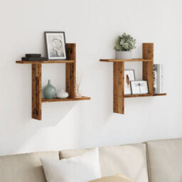 Walplus Wall Shelves 2 Pcs Old Wood 50X12X50 Cm Engineered Wood - thumbnail 3