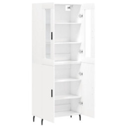 Berkfield Elegant Highboard White 69.5X34X180 Cm Engineered Wood - thumbnail 4