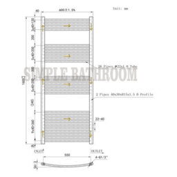 Simple Bathroom 1600X600mm Chrome Designer Curved Ladder Style Radiator - thumbnail 4