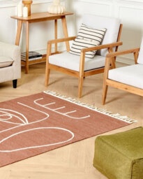 Beliani Outdoor Rug Yavu Light Red 140 X 200 Cm - thumbnail 2